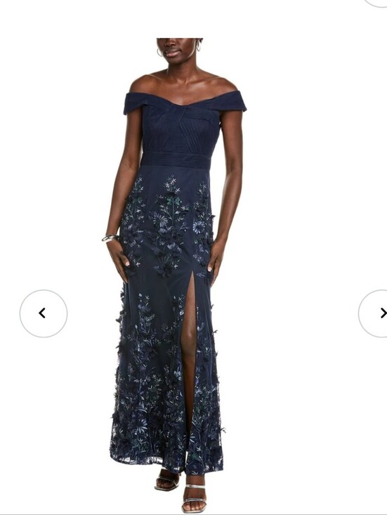 Aidan Mattox Dresses & Skirts - NWT Aidan Mattox Navy 3D Floral Embroidered Formal Gown Dress Sz 12 $595 Luxury